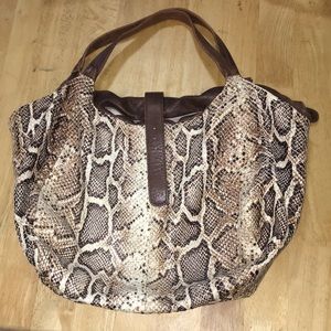 Langellotti hobo leather purse snakeskin